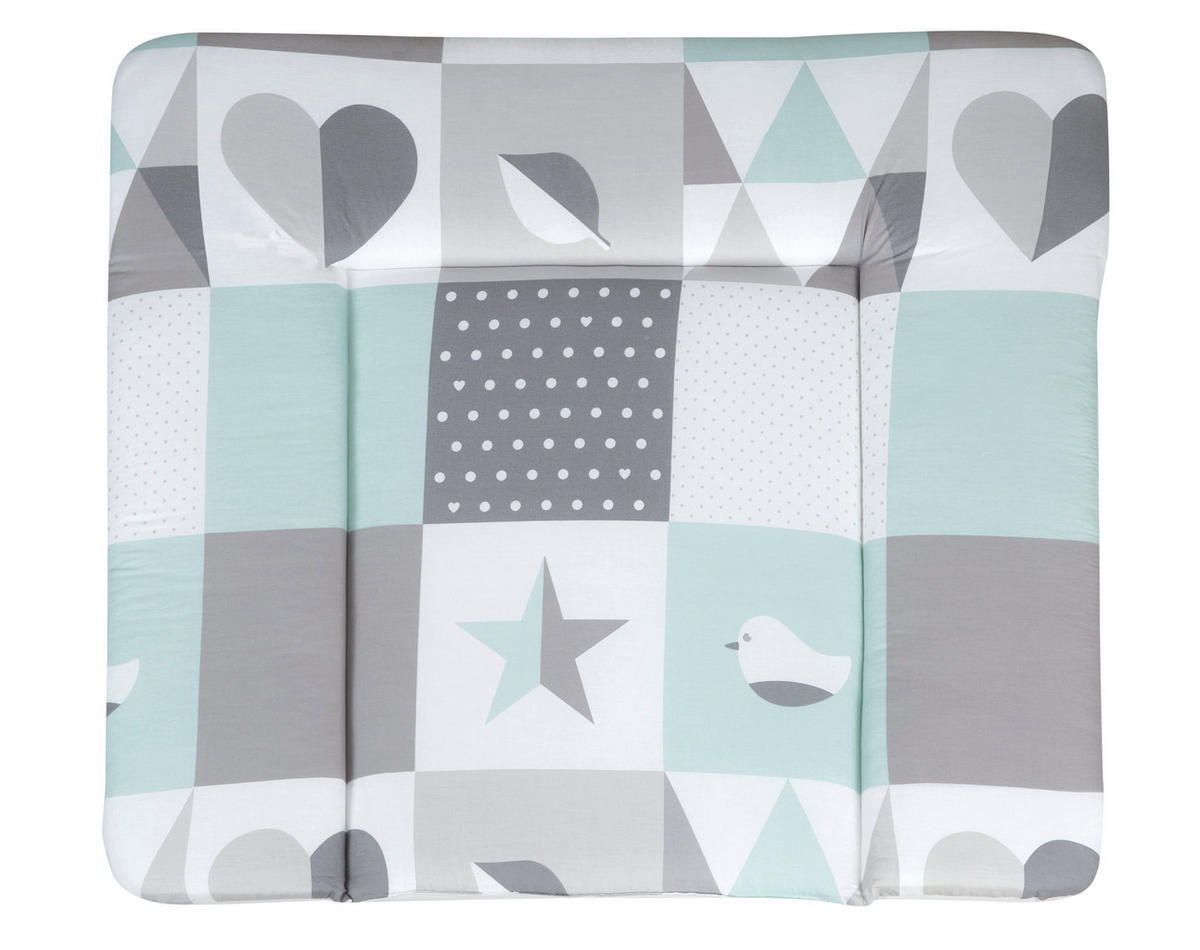 WICKELAUFLAGE Happy Patch mint - Mintgrün, Textil (85/75cm) - Roba
