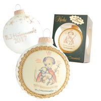 CHRISTBAUMKUGEL M.I. Hummel Der Gute Hirte Beige 8cm (Glas / 1 Stk.) - Beige, Glas (8/8/8cm) - Krebs Glas Lauscha