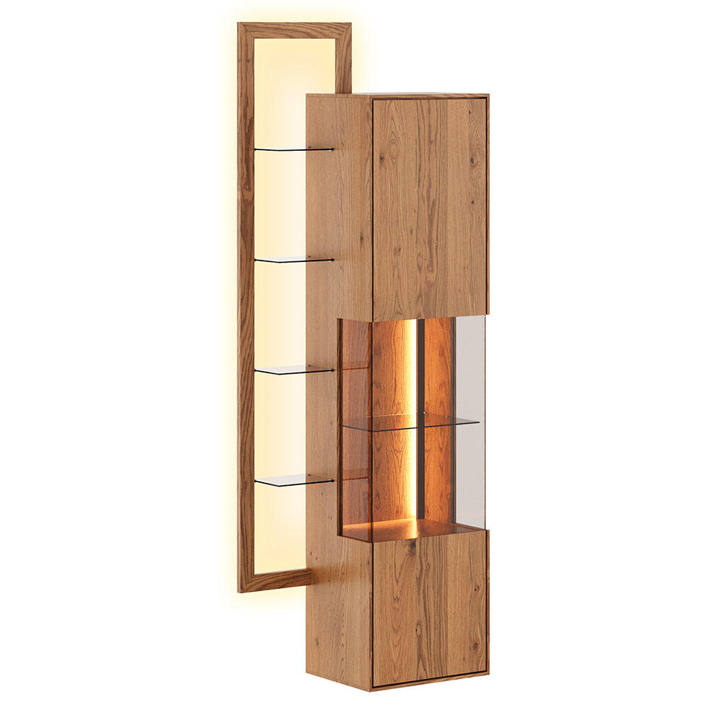 HÄNGEVITRINE Collodi Wildeiche Natur 73 / 37 / 175cm - Wildeiche/Eichefarben, Holz (73/175/37cm) - Feldmann-Wohnen