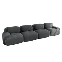 ECKSOFA modular rahmenlos Cord Grey - Grau, Kunststoff (103/75/388cm) - Meubliv