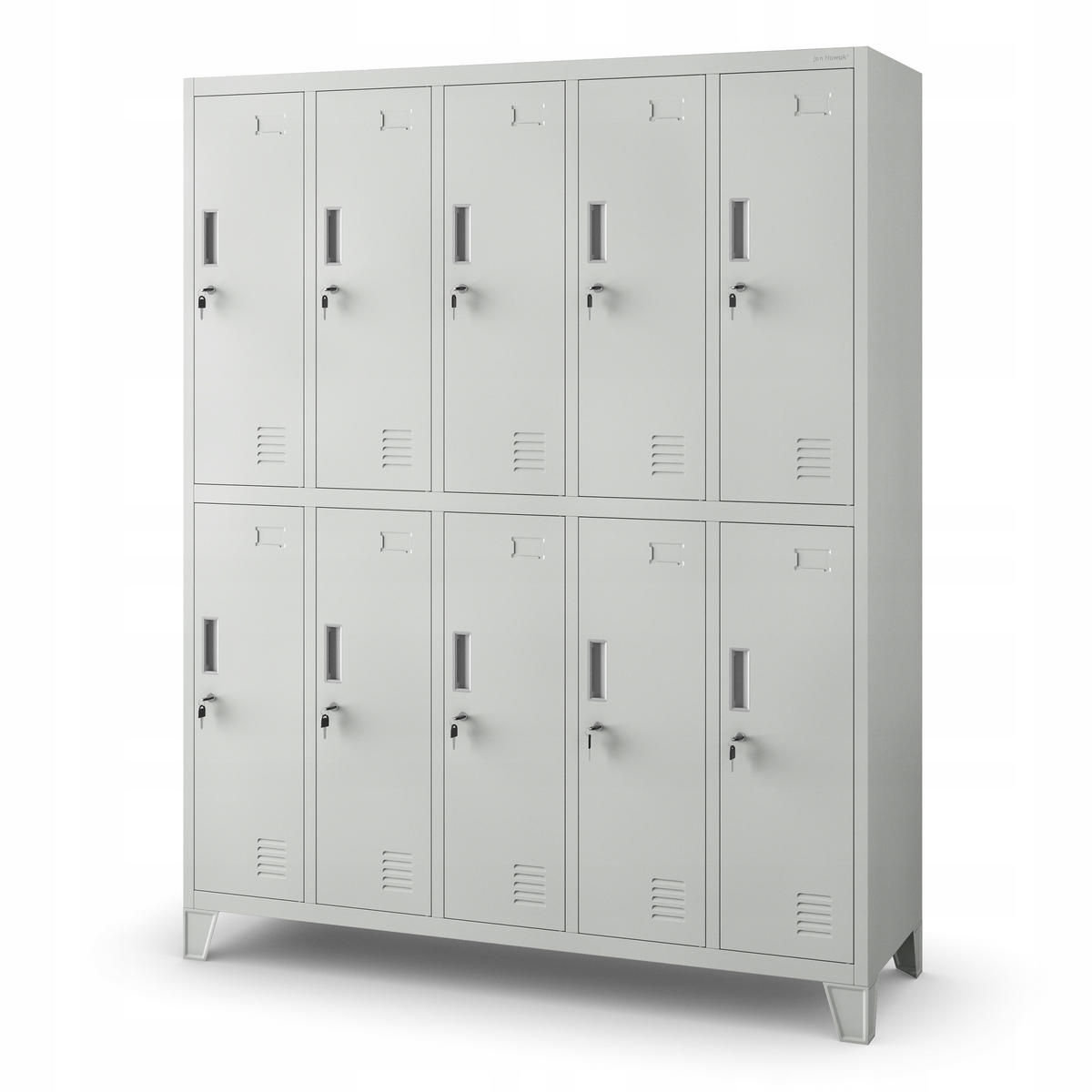 SCHLIESSFACHSCHRANK Bartek - Grau, Metall (136/172/45cm) - Jan Nowak