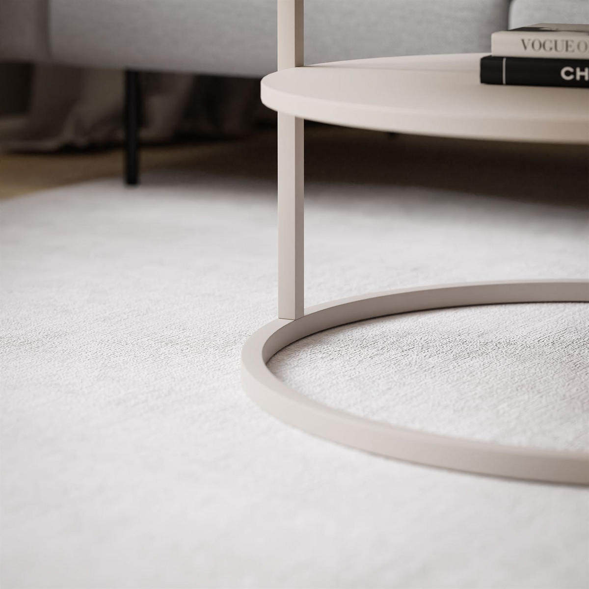 COUCHTISCH CIRI SLIM MATT mit Regal KASCHMIR - Beige, Holzwerkstoff (60/60/42cm) - Lookway