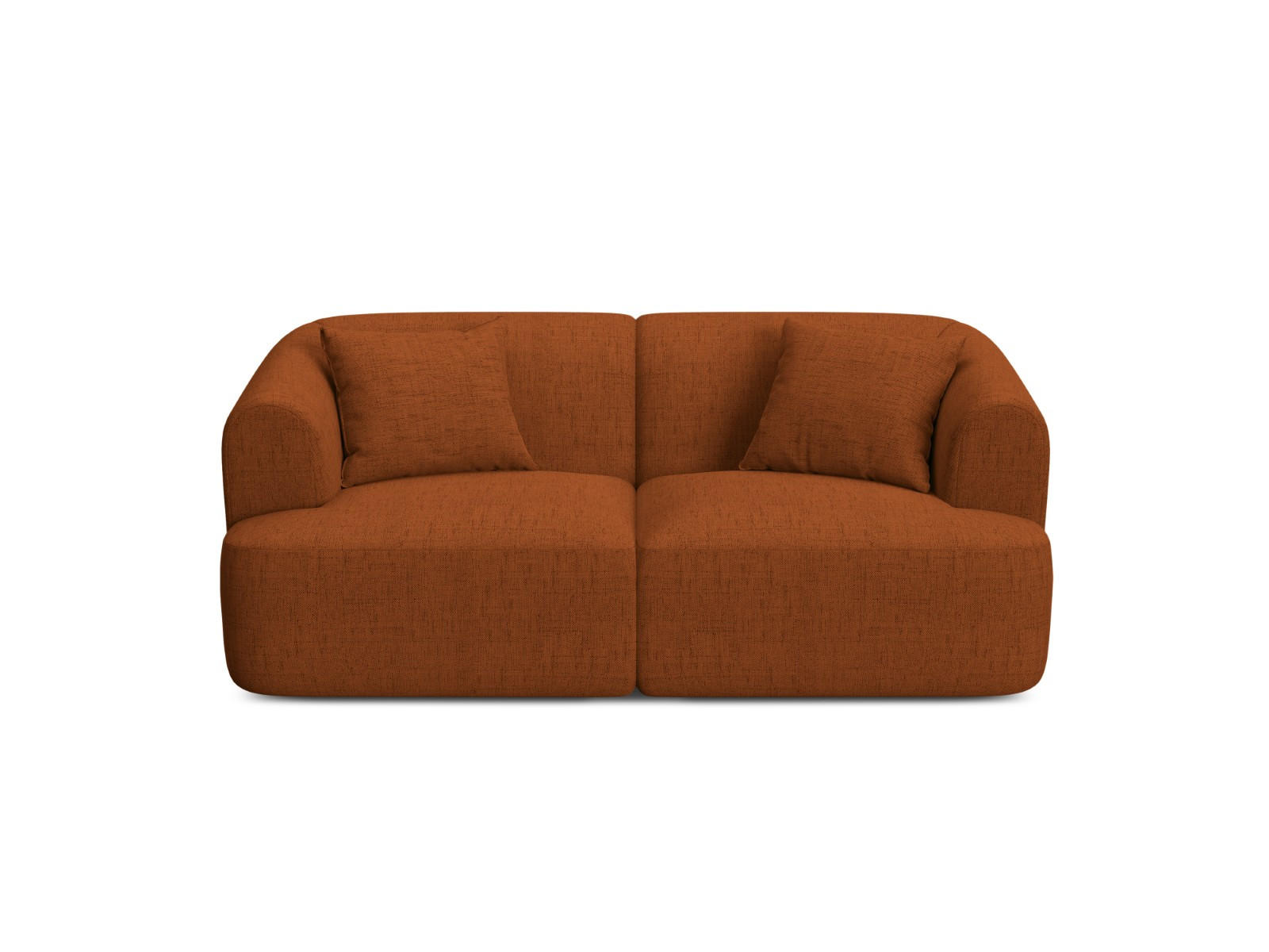 MODULARES-SOFA Campi aus strukturiertem Stoff ziegelrot 2 Sitzplätze - Orange, Textil (90/70/180cm) - Cosmopolitan Design