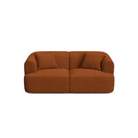MODULARES-SOFA Campi aus strukturiertem Stoff ziegelrot 2 Sitzplätze - Orange, Textil (90/70/180cm) - Cosmopolitan Design