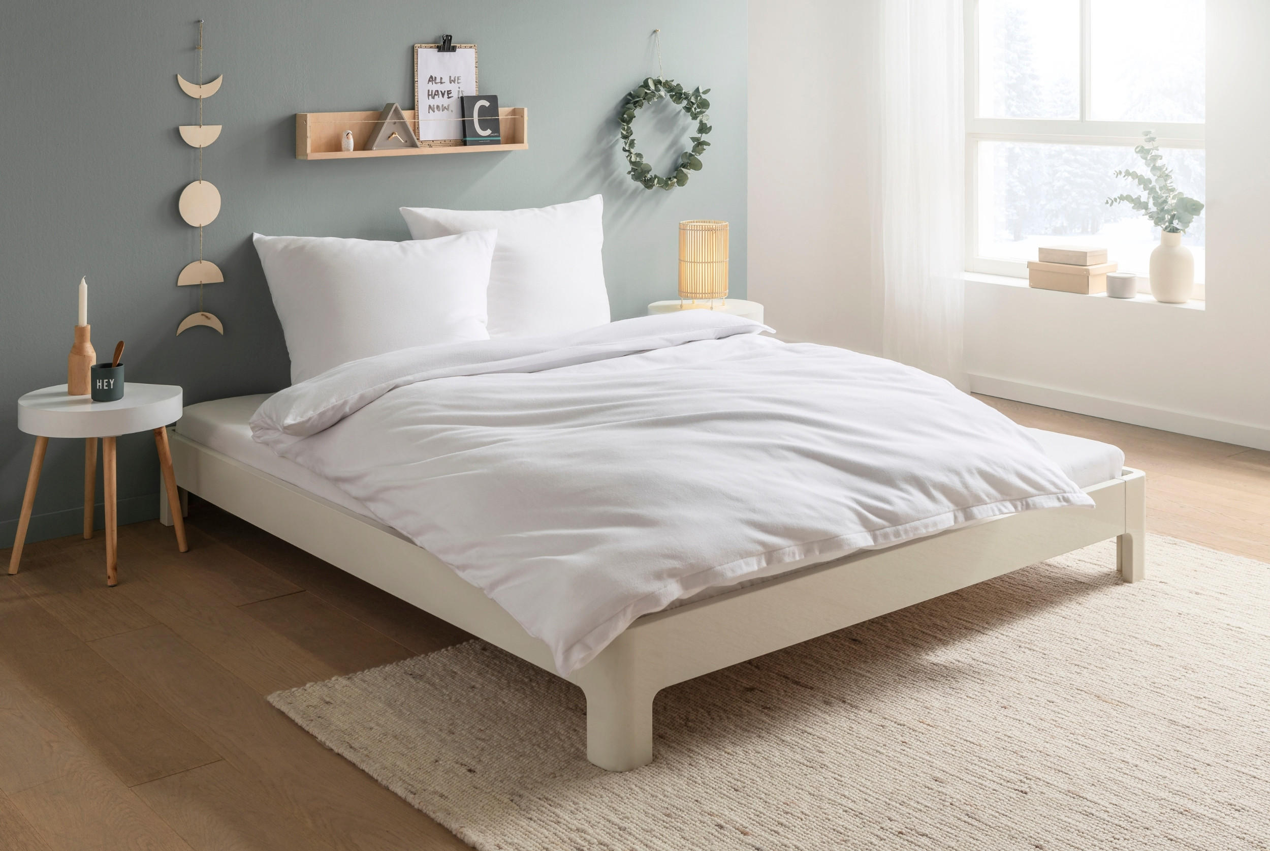 BETTWÄSCHE Biber 135x200 Weiß Uni Flanell Winter Bettbezug - Made in Germany - Weiß, Textil (135/200cm) - Carpe Sonno