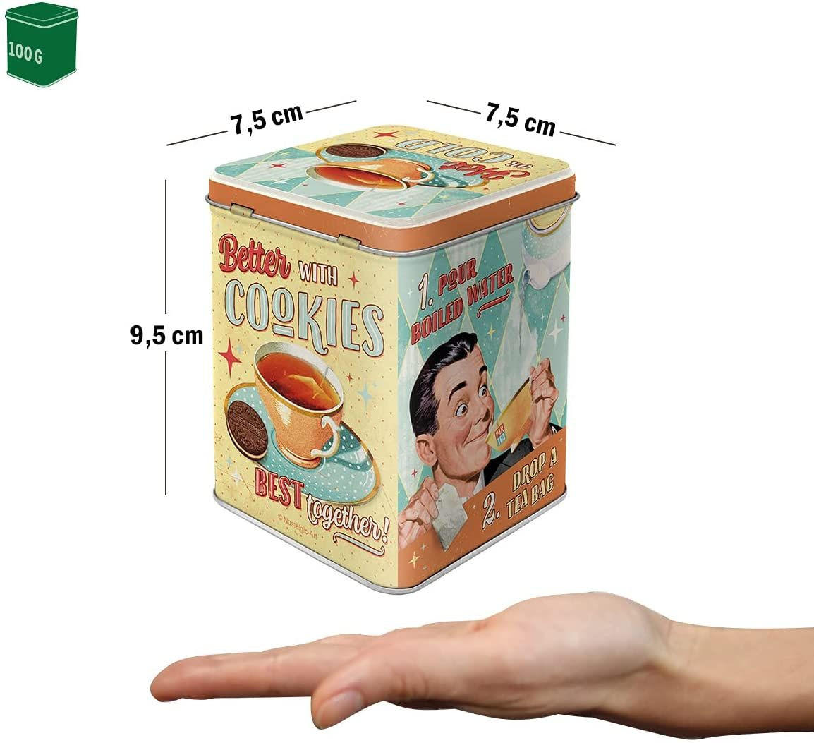 TEEDOSE Say it 50's! Tea & Cookies Together - Multicolor, Metall (1/9.5cm) - Nostalgic-Art