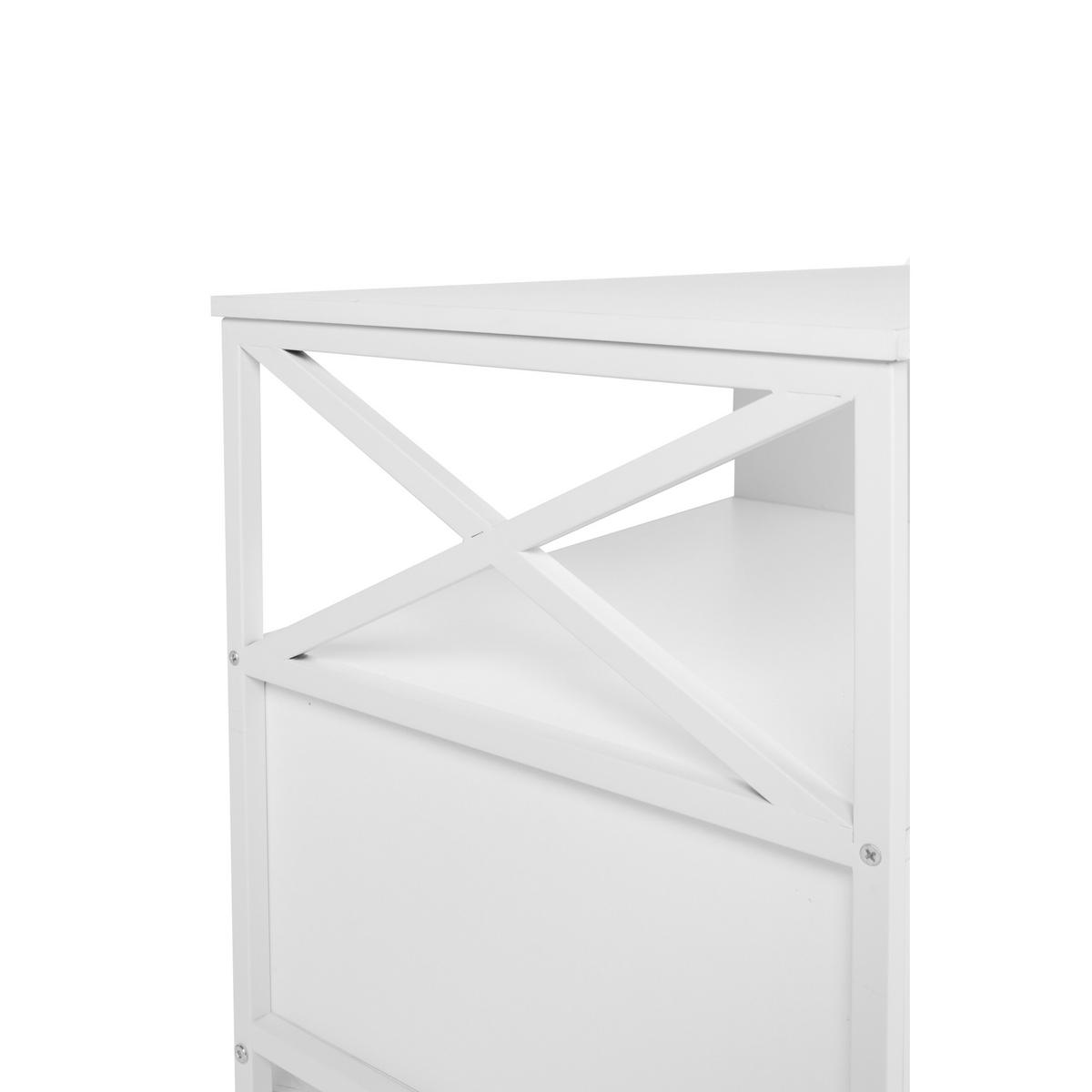 TV-LOWBOARD - Weiß, Holzwerkstoff/Metall (120/50/40cm) - Relaxdays