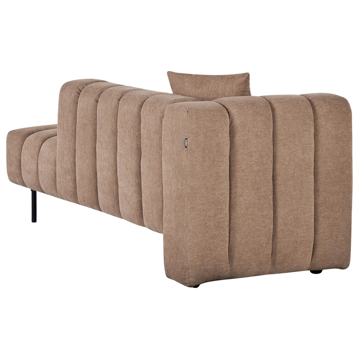 CHAISELONGUE-LINKSSEITIGE Stoff Hellbraun Lannils - Hellbraun/Schwarz, Textil (173/73/79cm) - Beliani