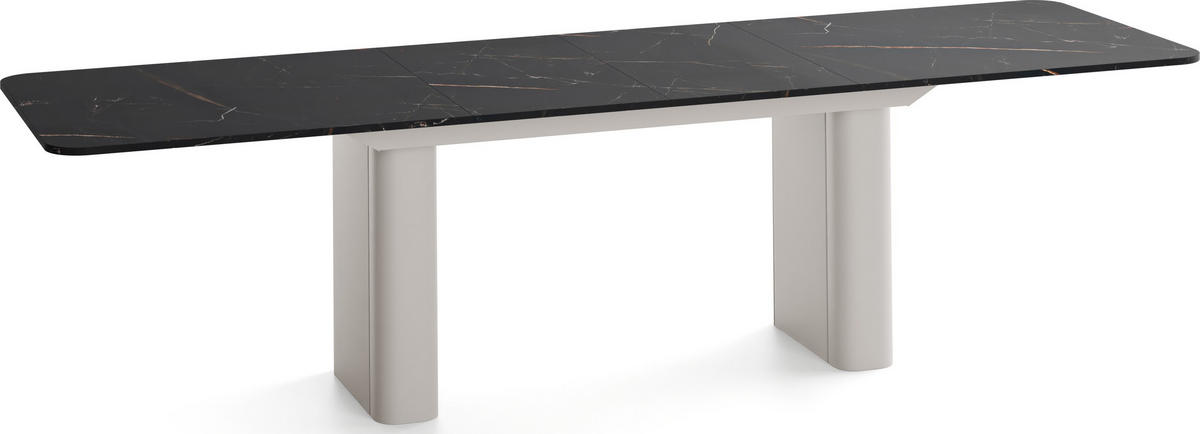 ESSTISCH Riven rechteckig ausziehbar verlängerbar mit Butterfly-Auszug, Schwarz Marmor Kupfer 180-276/90/76 cm - Kaschmir/Braun, Holzwerkstoff/Metall (90/276/76cm) - WFL GROUP