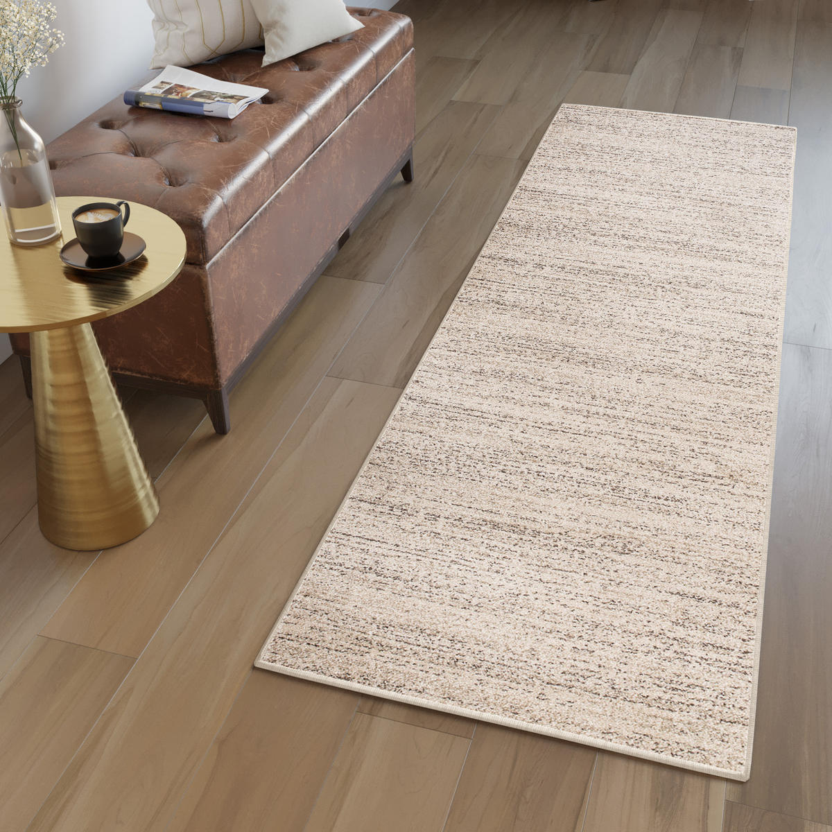 LÄUFER SARI Creme 70/1500 cm - Creme, Textil (70/1500cm) - Tapiso