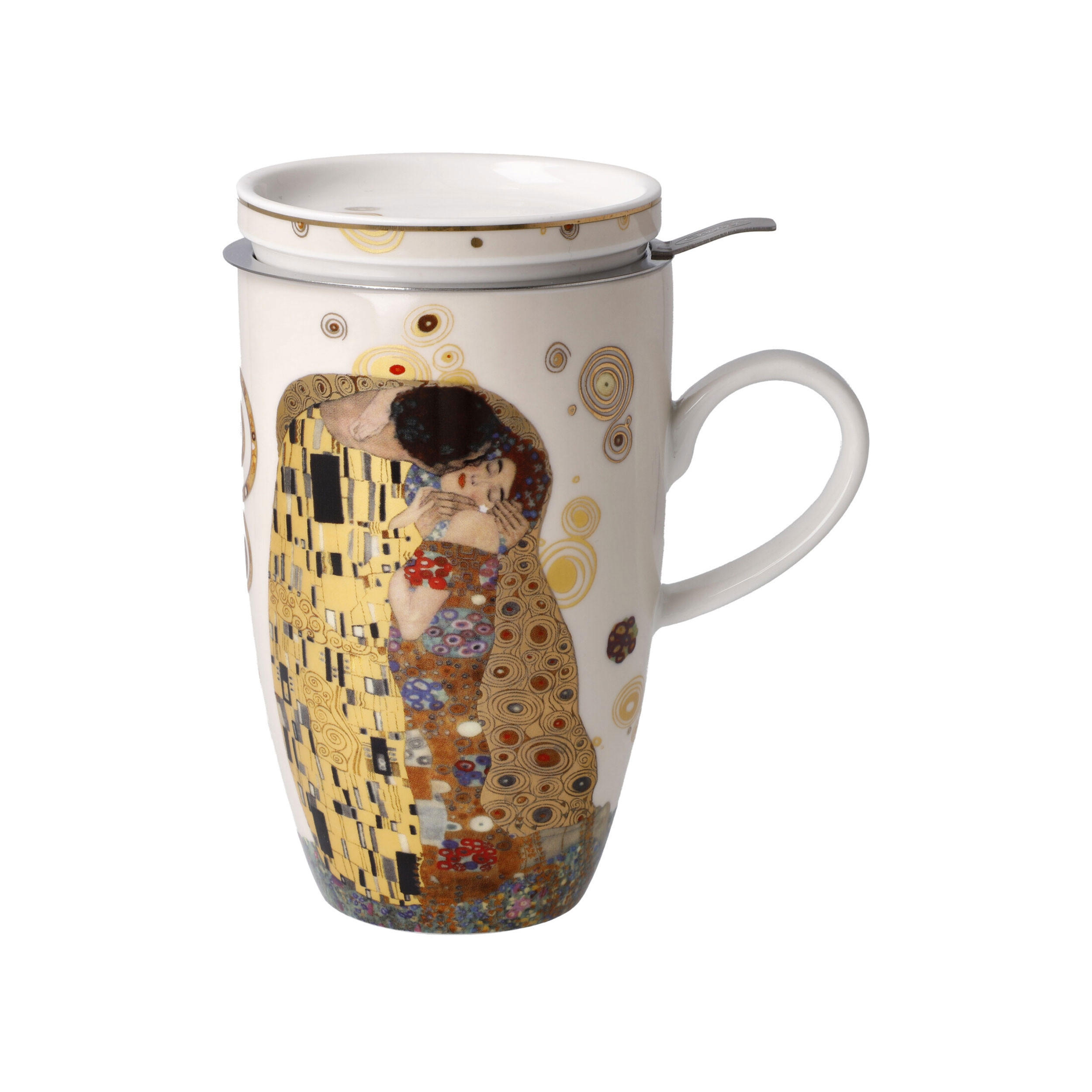 TEETASSE Gustav Klimt - Der Kuss, Fine Bone China, Bunt - Multicolor, Keramik (0.45L) - Goebel