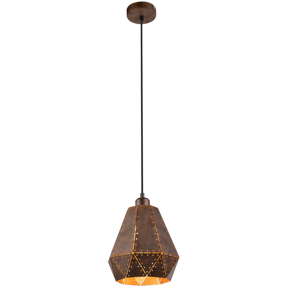 HÄNGELEUCHTE Stahl Rostfarben Braun RUBY - Braun, Metall (21.5/140/140cm) - Globo Lighting