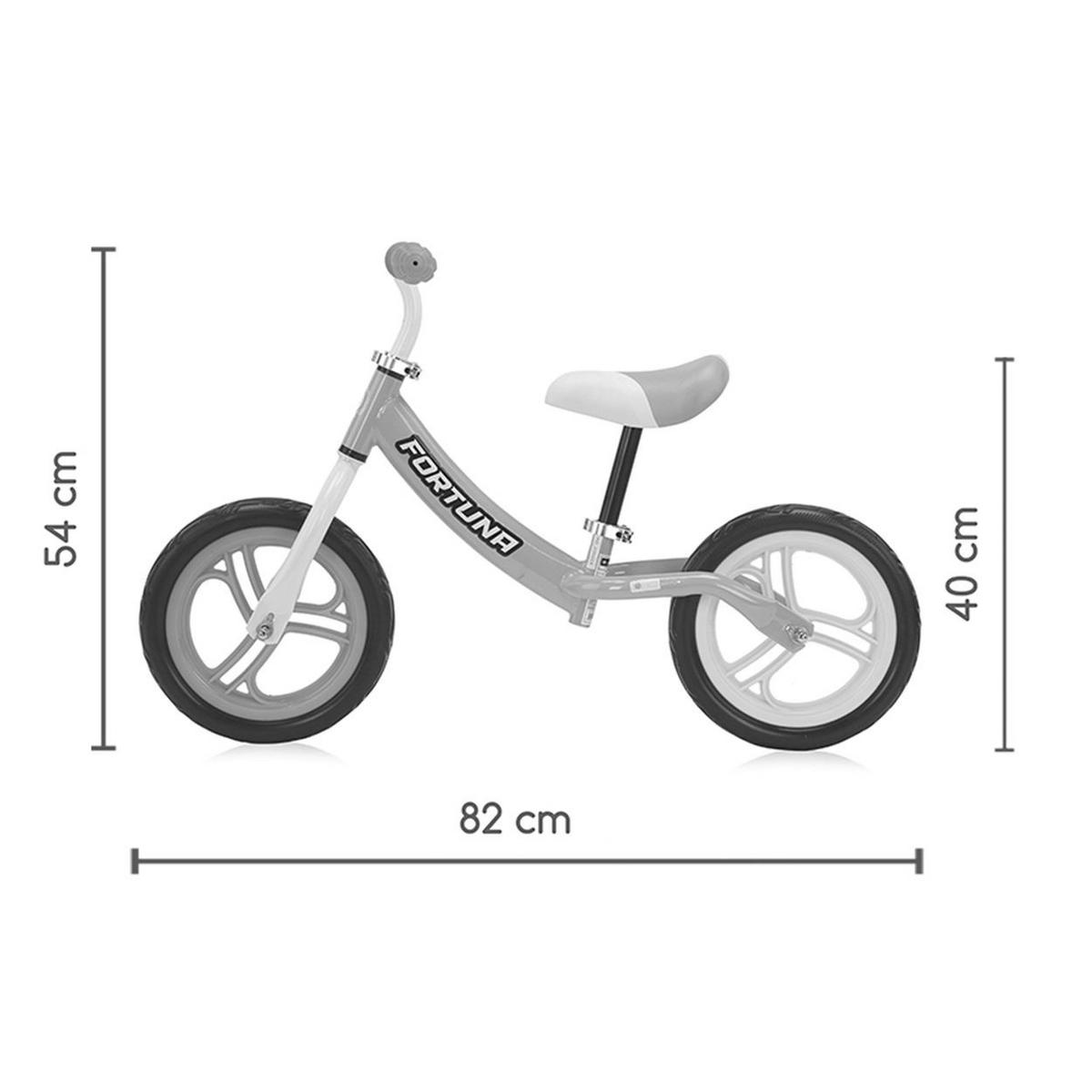 LAUFRAD Fortuna 12 Zoll schwarz Sitz und Lenker höhenverstellbar - Schwarz, Metall (82/40/54cm) - Lorelli