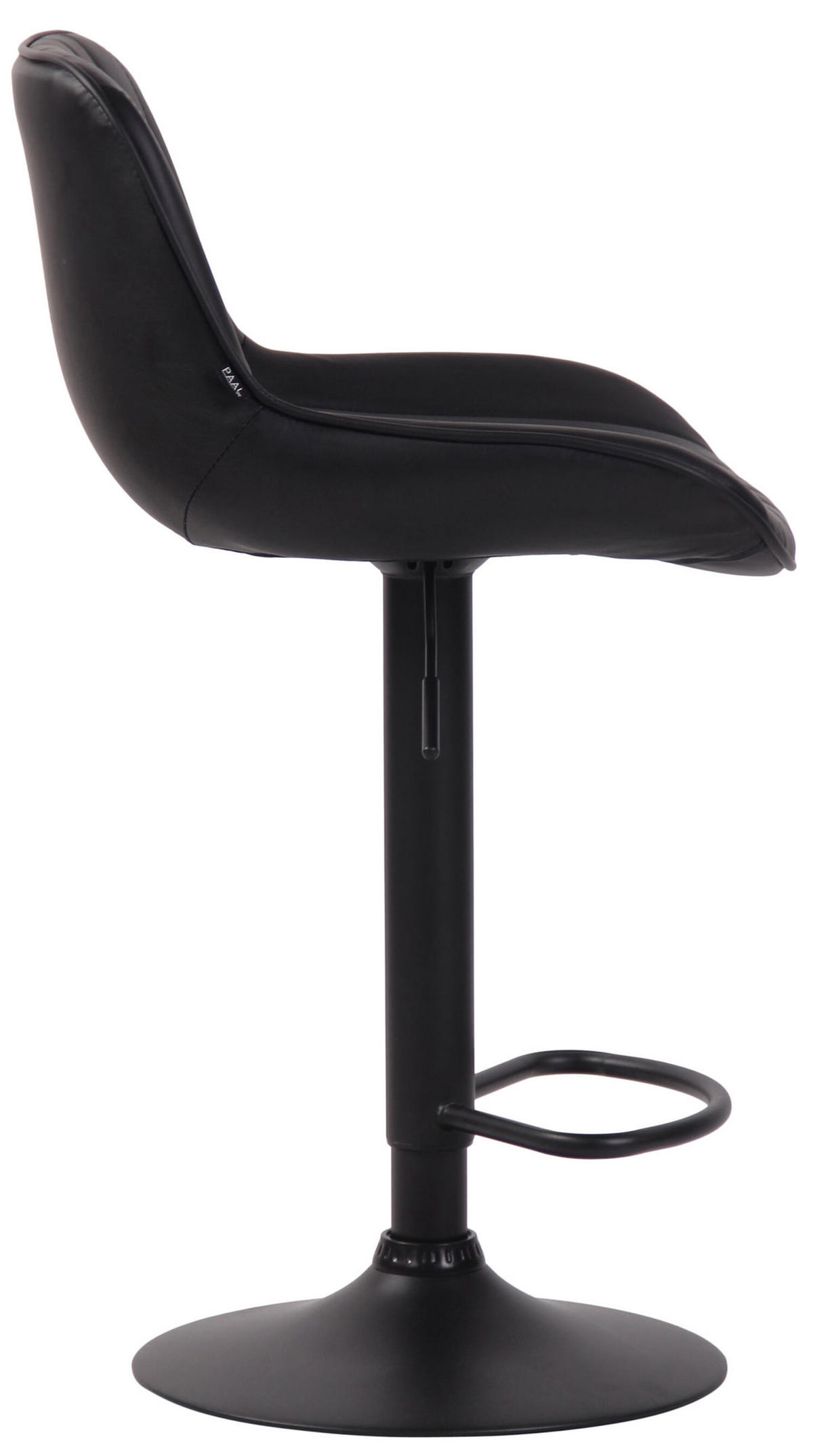 BARHOCKER Lento, Gestell schwarz, Kunstleder Schwarz - Schwarz, Kunststoff/Textil (50/100/50cm) - TPFLiving