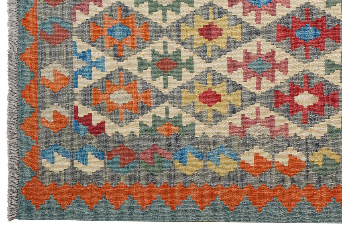 HANDWEBTEPPICH Kelim Gashgai Grau 180/127 cm Schurwolle - Grau, Textil (127/180cm) - Looma