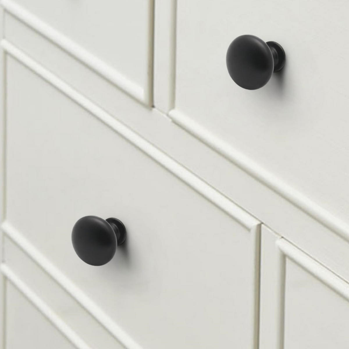 SCHRANKKNOPF Schwarz 12er-Set - Schwarz, Kunststoff (2.3/2.2/2.3cm)