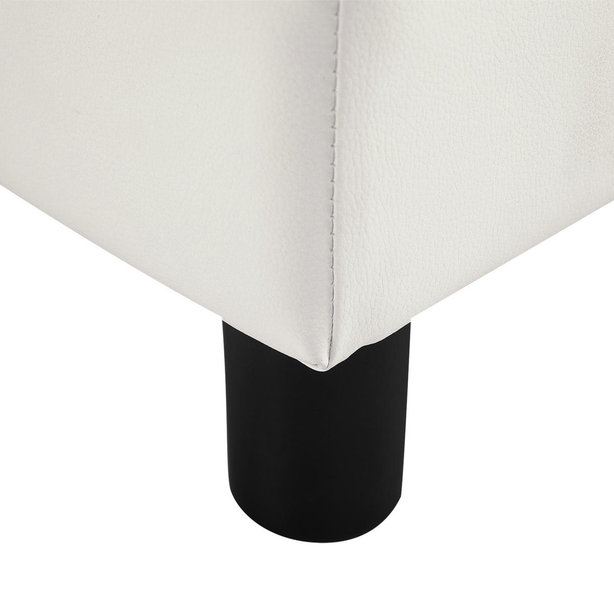 FUSSHOCKER, Beinstütze, Sitzhocker, Weiß - Weiß, Leder (30/24/40cm) - HOMCOM