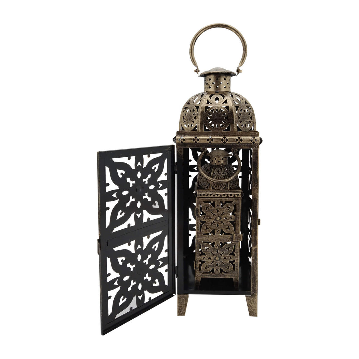DEKORATIVES LATERNEN SET, 2 pieces Goldfarben 18/18/56 cm - Goldfarben, Metall (18/56/18cm) - Mobili Rebecca