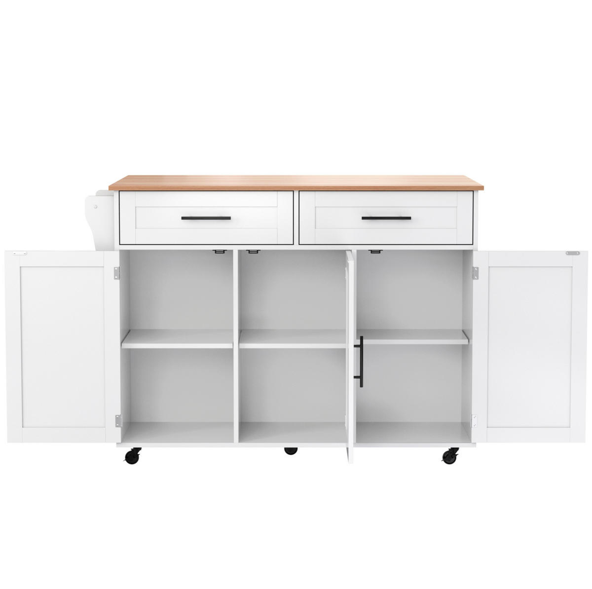 KÜCHENINSEL mit Klapptischplatte 129 x 71 x 91,5 cm MDF Weiß - Weiß, Holz (46/91.5/129cm) - Beauniv