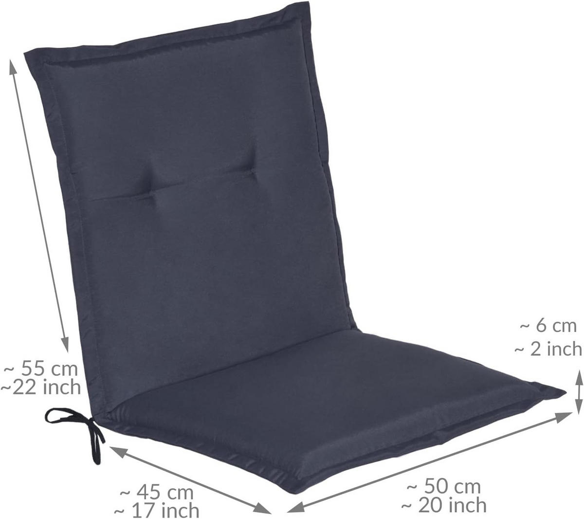 NIEDERLEHNERAUFLAGE Loft NL 100x50x6cm Dunkelblau (8tlg) - Dunkelblau, Textil (50/6/100cm) - Beautissu 
