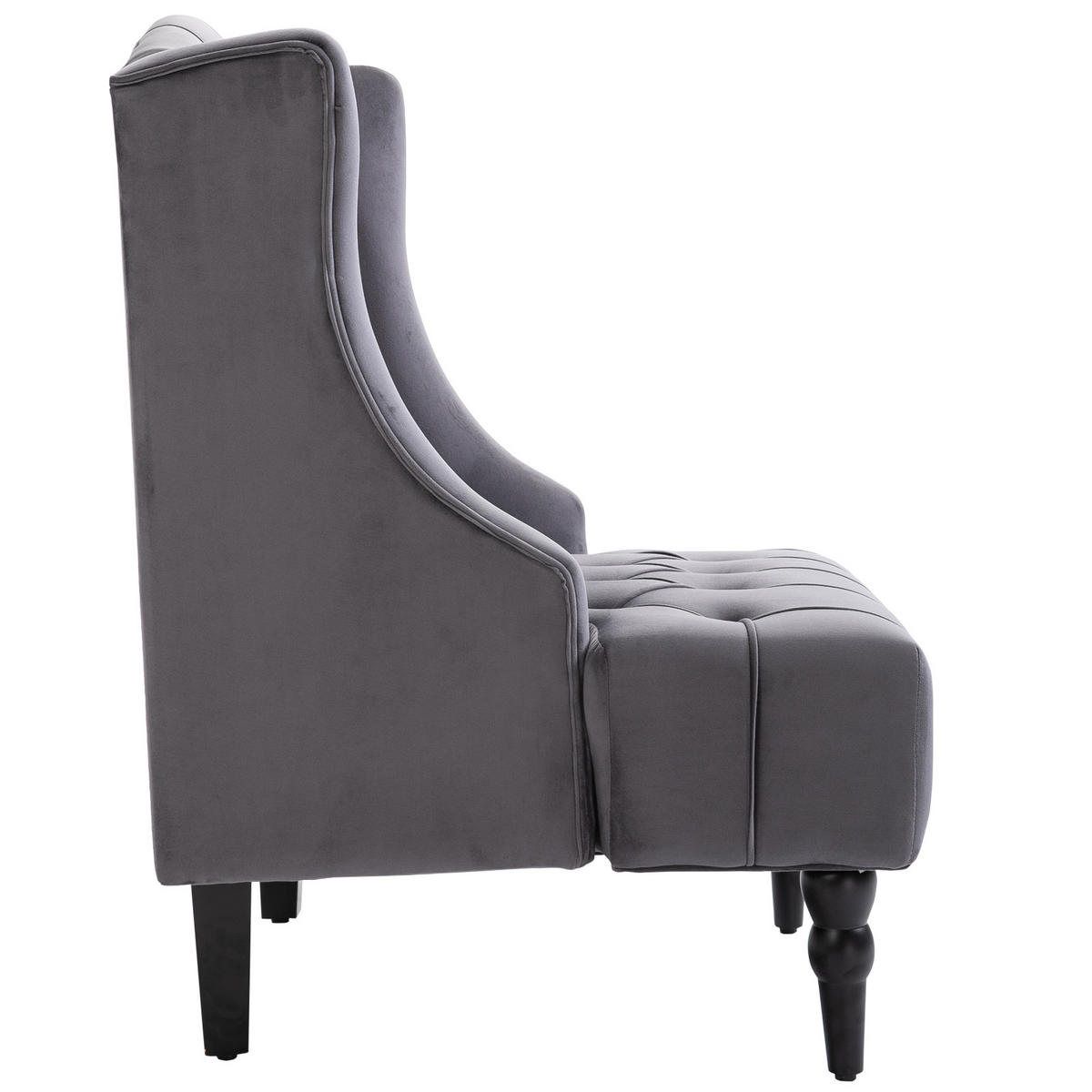 EINZELSESSEL mit Tufting Ohrensessel Relaxsessel erhöhte Beine 3 Farben - Grau, Holz (705/97/67cm) - HOMCOM