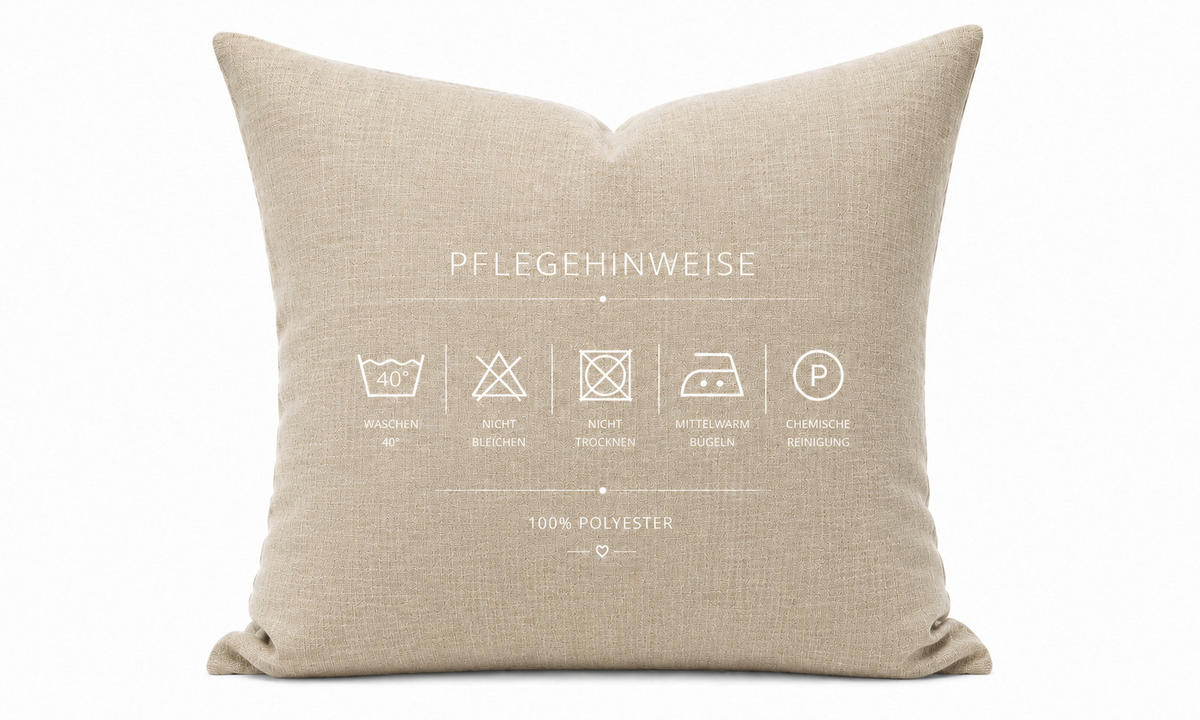 KISSENBEZUG Leinenoptik 50/50 cm Ecru - Ecru, Textil (50/50cm) - TiborTex