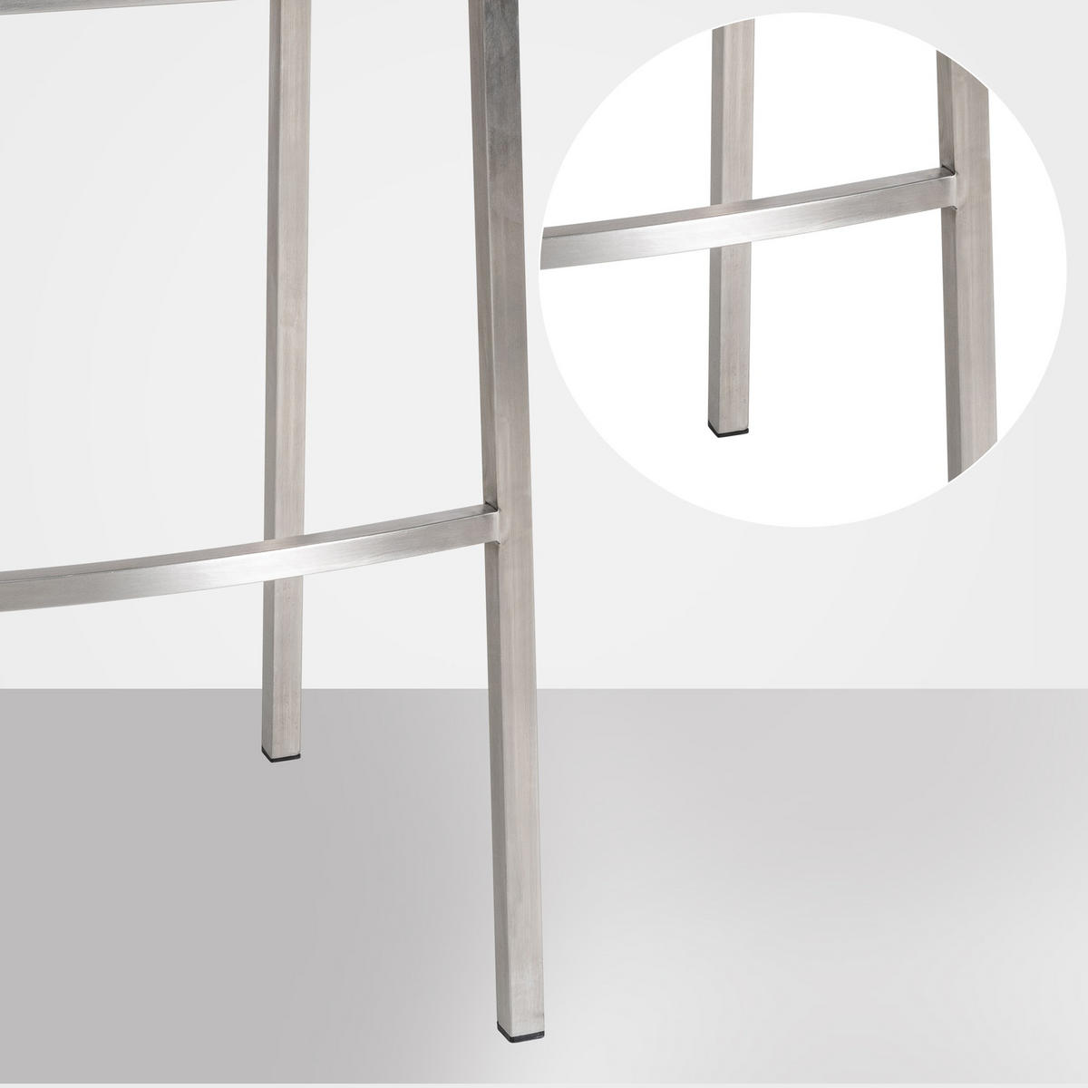 BARHOCKER Damaskus E Samt mit 4-Fuß Gestell grau - Edelstahlfarben/Grau, Textil/Metall (64/110/48cm) - TPFLiving