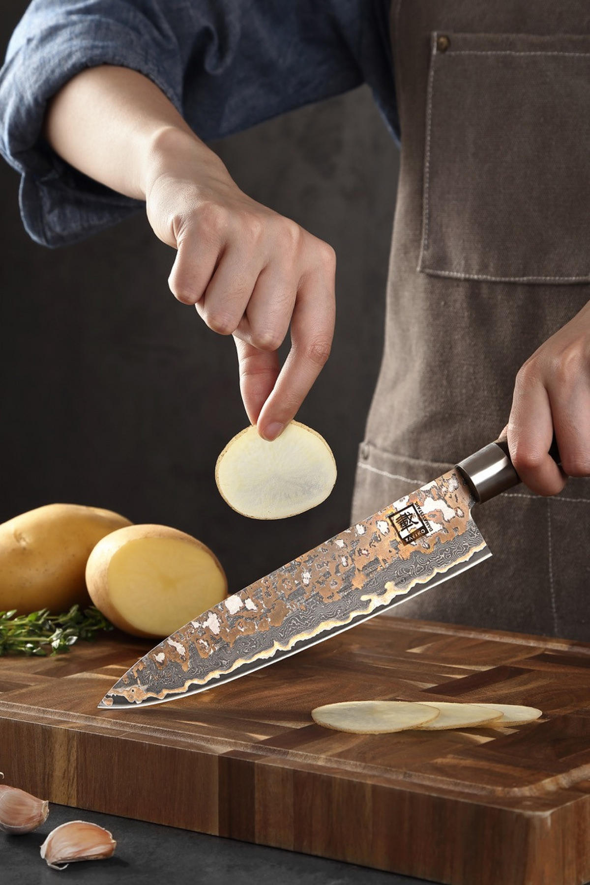 CHEFMESSER MysticMagma - Edelstahlfarben/Ahornfarben, Holz/Metall (33cm) - Zayiko