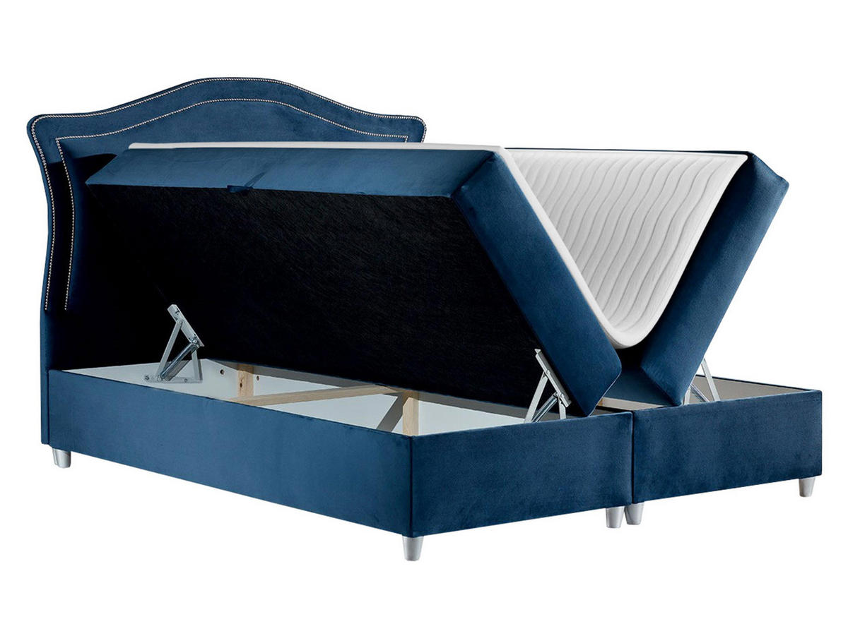 BOXBETT Bedran - Dunkelblau, Holz (120/200cm) - MIRJAN24