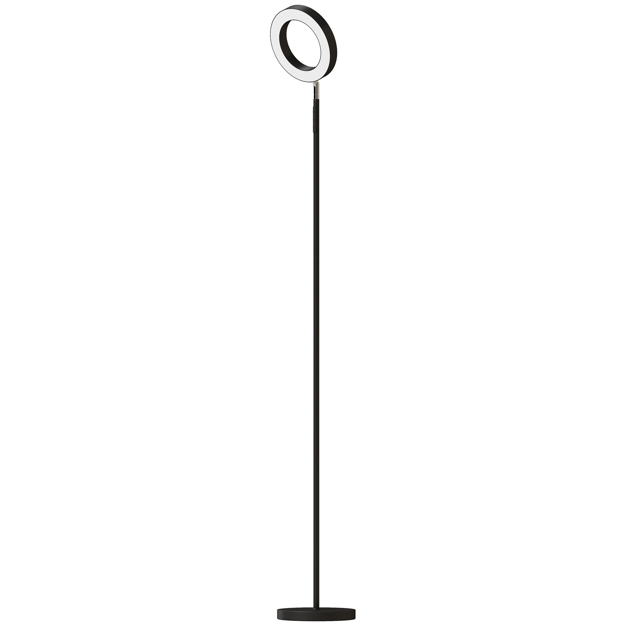 STEHLAMPE Stahl PC-Kunststoff Schwarz - Schwarz, Metall (25/25/172cm) - HOMCOM