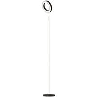 STEHLAMPE Stahl PC-Kunststoff Schwarz - Schwarz, Metall (25/25/172cm) - HOMCOM