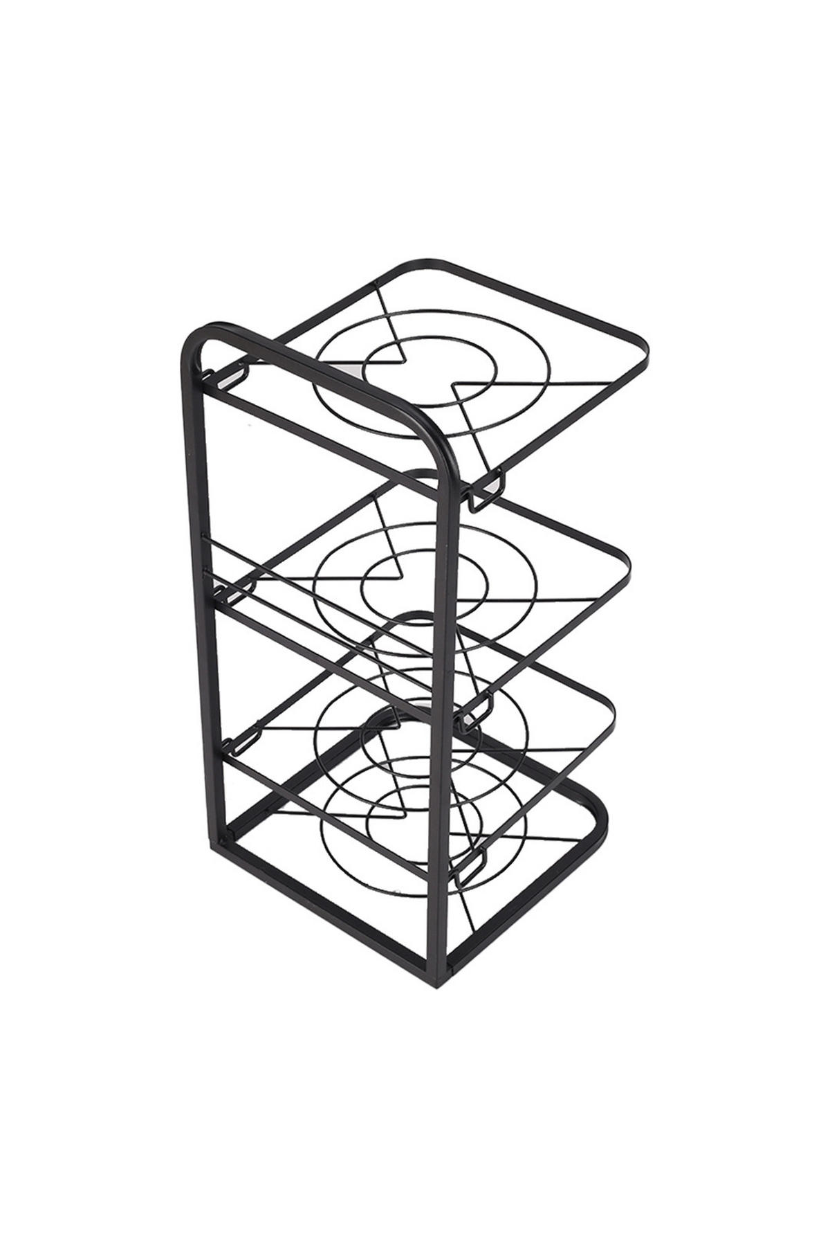 TOPFREGAL 4-stufig aus Eisen in Schwarz Stabile Sturktur Gute Luftzirkulation Shutzschichtung 26,5 x 26 x 52,5 cm - Schwarz, Metall (26.5/52.5/26cm) - Livingandhome