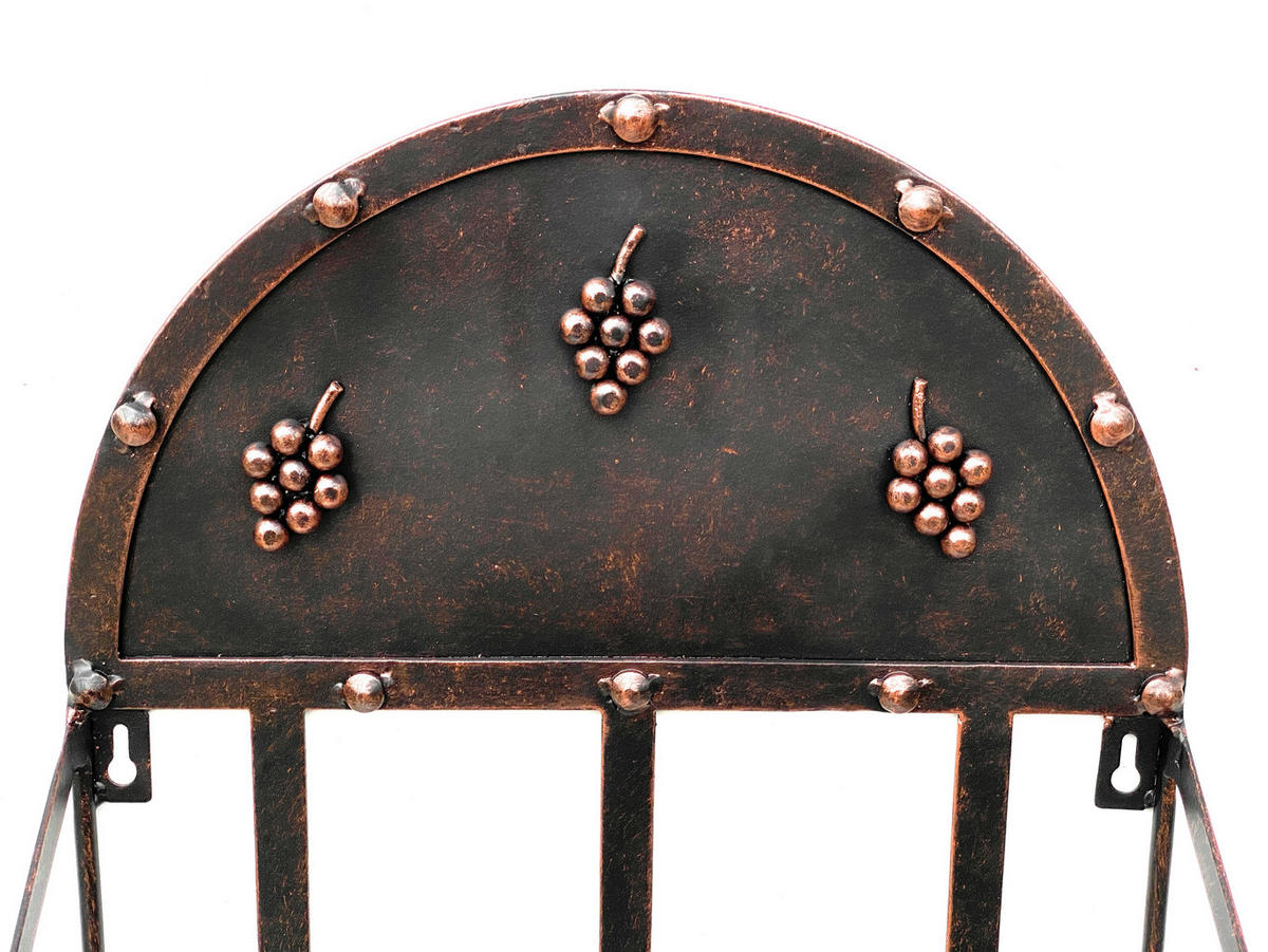 WEINREGAL FÜR 9 Flaschen Wand Metall Bronze 96192 - Bronzefarben, Metall (31/84/17cm) - DanDiBo