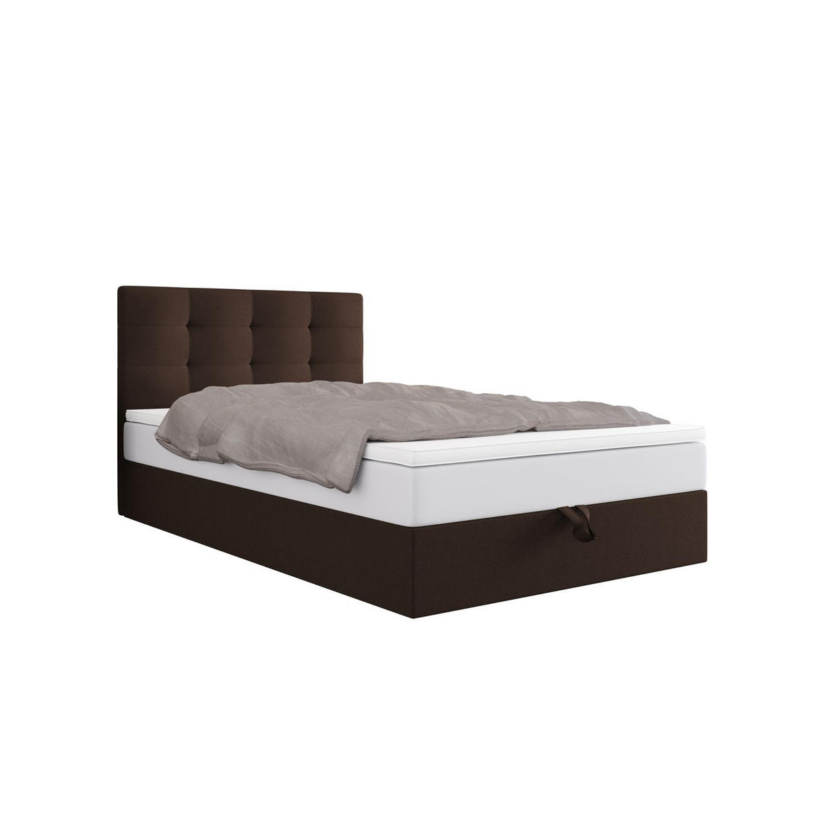 BOXBETT DUO 1 100x200 Cosmic 800, mit Matratze H3 und Topper, Dunkelbraun - Dunkelbraun, Holz/Kunststoff (100/200cm) - Bedante