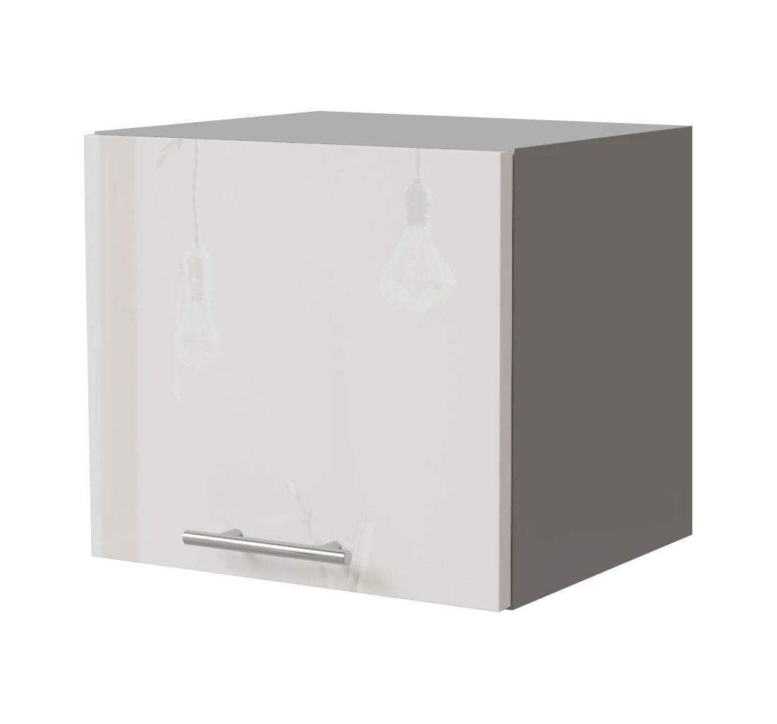 Feldmann-Wohnen Klapphängeschrank Weiß Hochglanz, Grau 40x36x32.5 cm