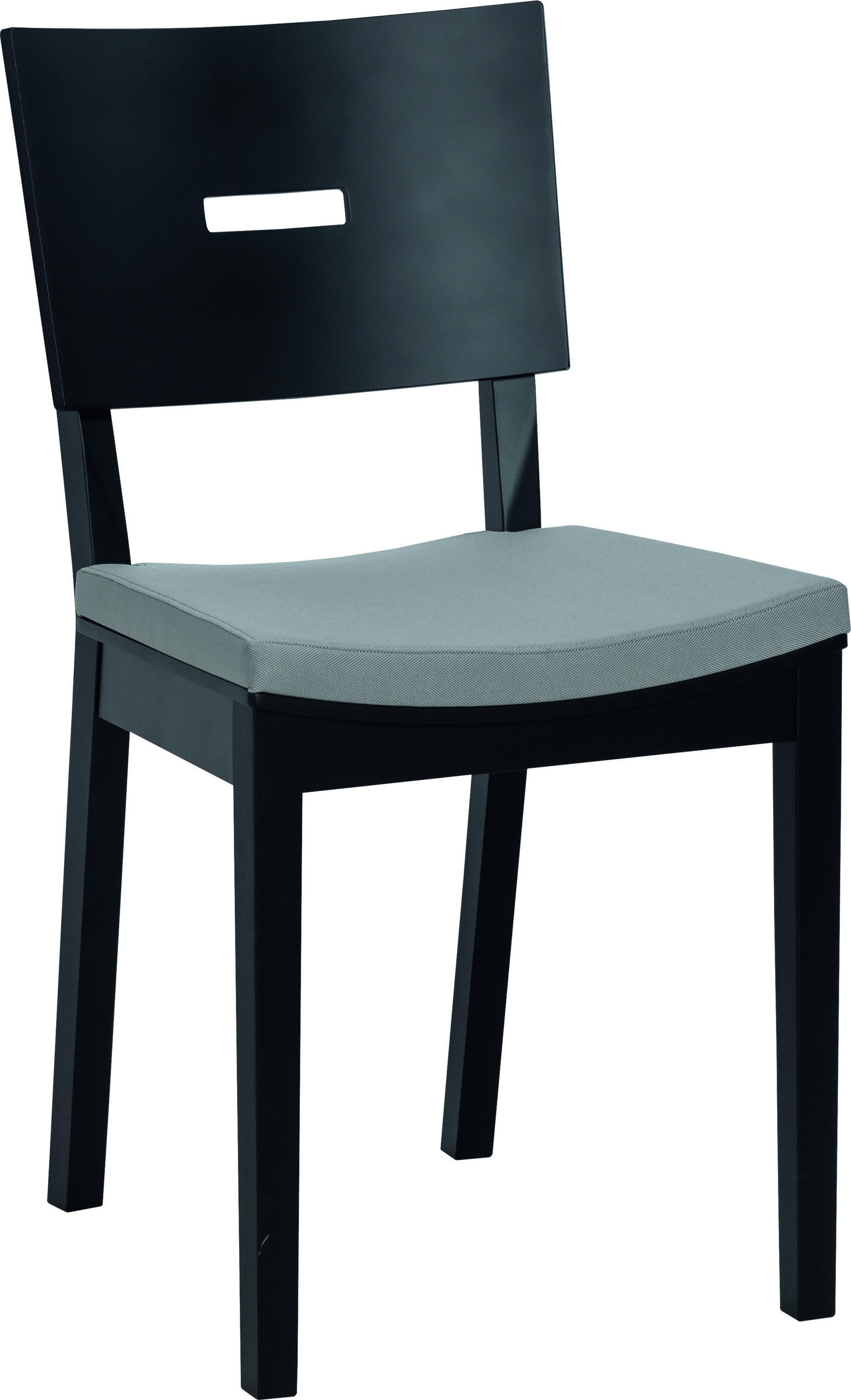 POLSTERSTUHL Eiche massiv - Schwarz, Holz (43/86/50cm) - Vox Möbel