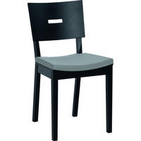 POLSTERSTUHL Eiche massiv - Schwarz, Holz (43/86/50cm) - Vox Möbel