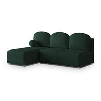 ECKSOFA TRAMA Grün Geflochtener Stoff mit Schlaffunktion - Grün, Holz (200/143cm) - MASSENO