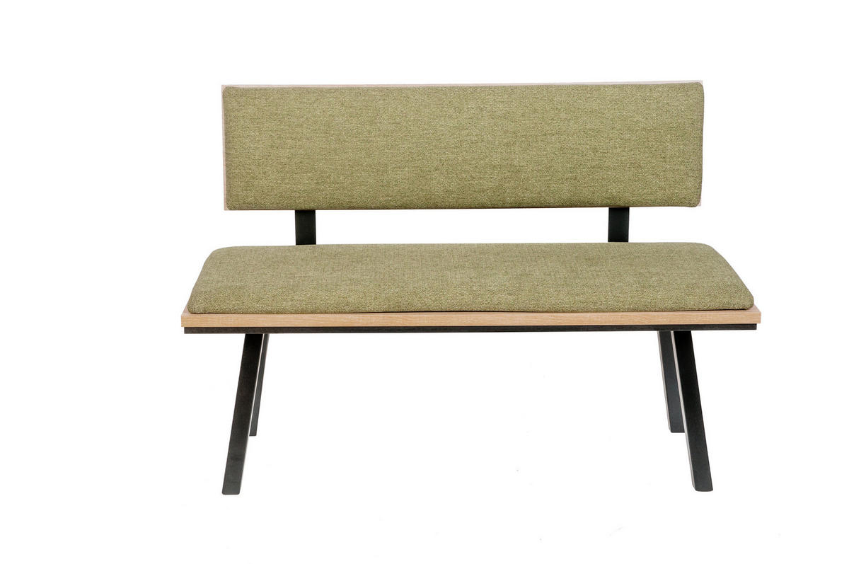 SITZBANK Die Elegante - Schwarz/Grün, Holz/Textil (48/88/125cm) - Kundler Home