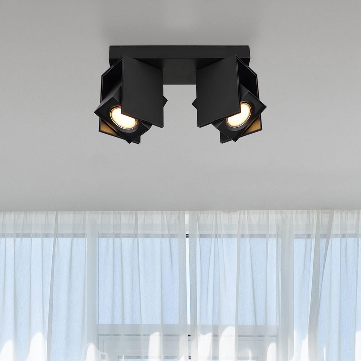 LED DECKENLEUCHTE RORY Schwarz Metall - Schwarz, Metall (25.6/8.4/15.7cm) - Globo Lighting