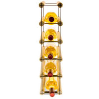 WEINREGAL Vinotega Mod Metal 52,5x12,5x24,5 cm 1x5 Flaschen Massives Kiefernholz Natur - Naturfarben, Holz (12.5/52.5/24.5cm) - PROREGAL