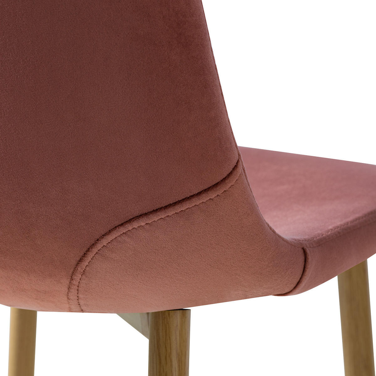 POLSTERSTUHL - Samt / Metall, Eiche Dekor - Rosa, Textil (44/87/53cm) - home24