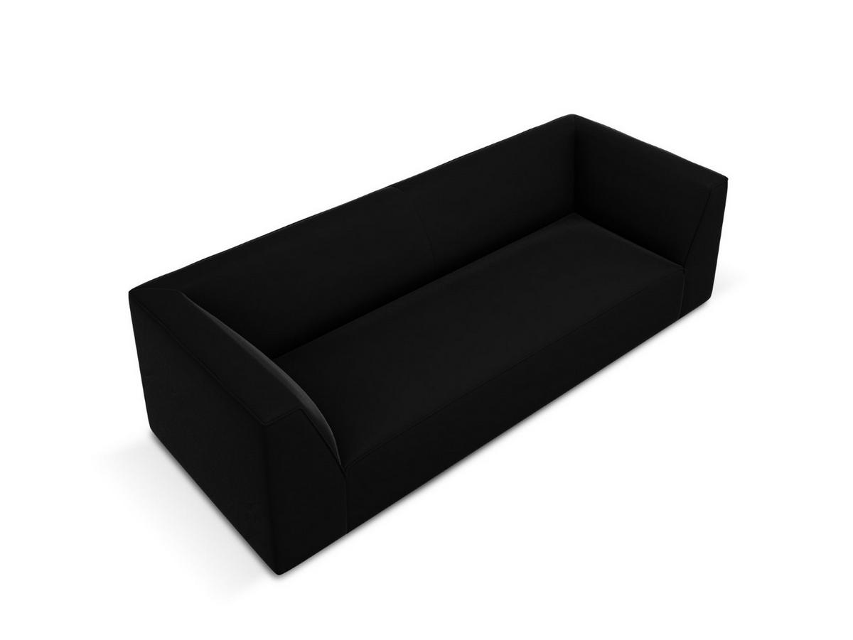 SOFA Ruby aus Samt schwarz 3 Sitzplätze - Schwarz, Textil (93/69/232cm) - Micadoni