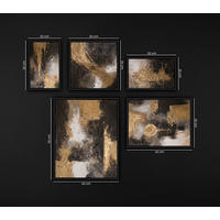 GEMÄLDE Impuls Schattenfugenrahmen Schwarz 5-teilig - Schwarz, Holz (90/80cm) - YS-art gallery