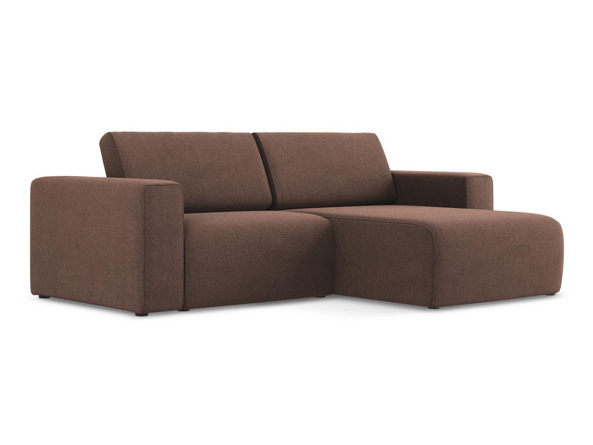 ECKSOFA Rechts Strukturstoff Stoff Pink - Pink/Hellrosa, Kunststoff/Textil (224/167cm) - Makamii