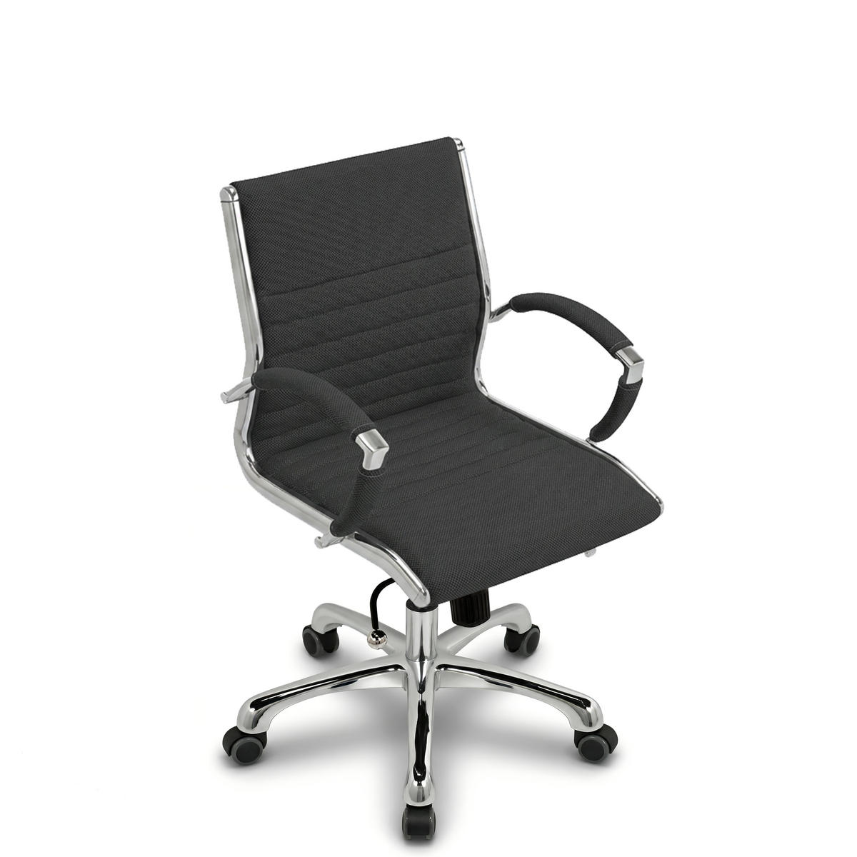 DREHSTUHL Montreal Stoff Anthrazit – ergonomisch, 150 kg belastbar, Sitzhöhe 52-64cm - Anthrazit, Textil/Metall (60/106/60cm) - Versee