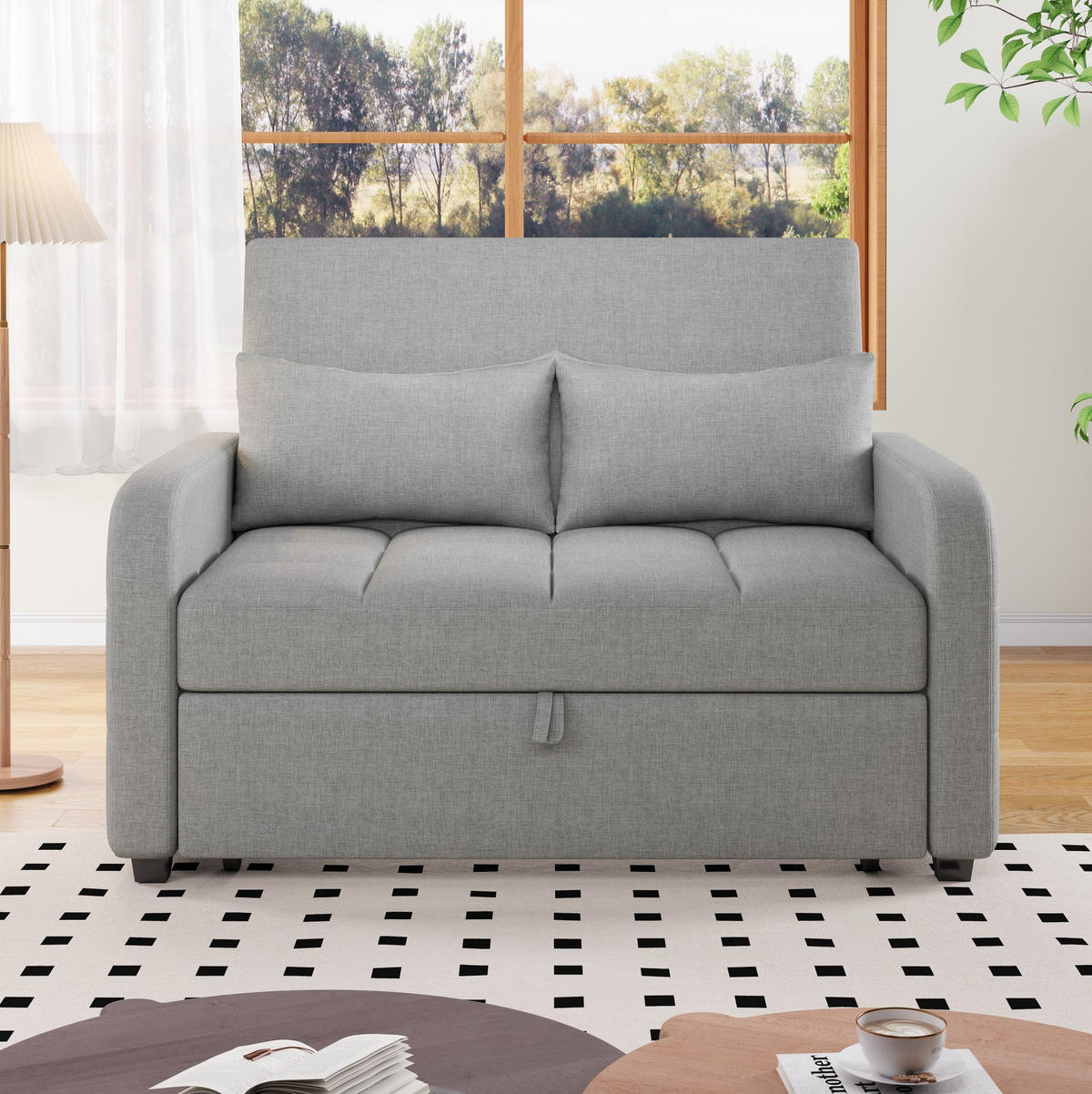 SCHLAFSOFA mit verstellbarer Rückenlehne 127x180 cm Antique Gray - Grau, Metall (75/94/127cm) - Meubliv