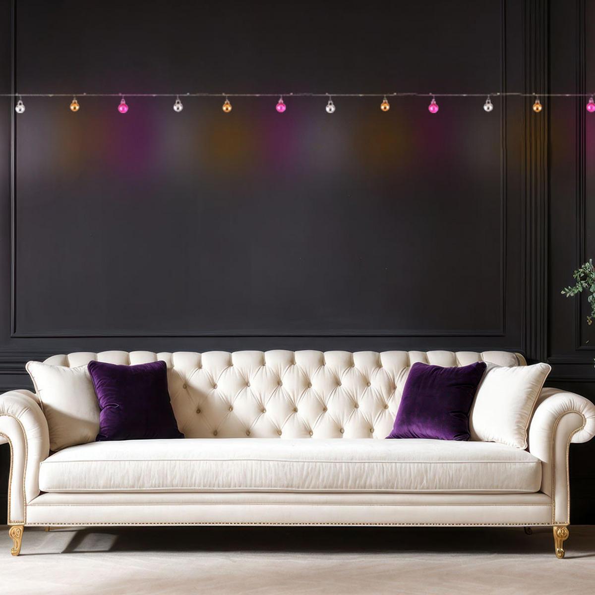 LED LICHTERKETTE Metall Bunt - Multicolor, Metall (220/2.5/2.6cm) - Globo Lighting