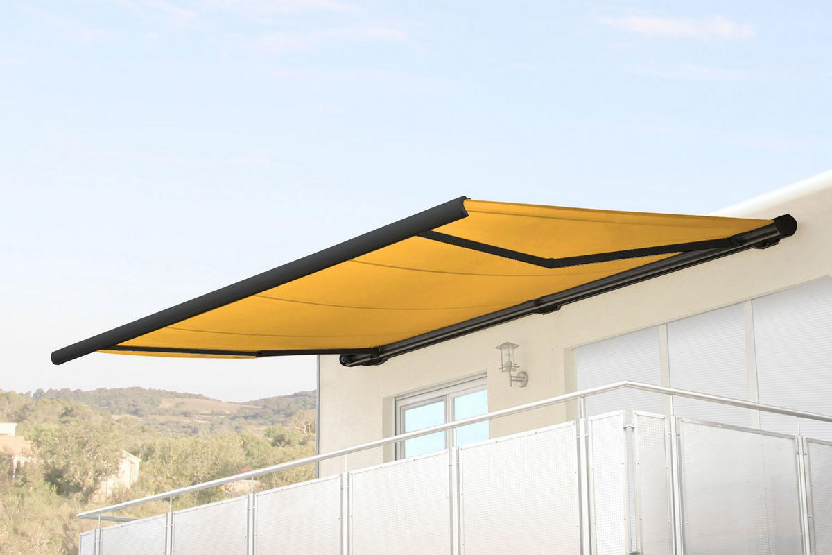 ELEKTRISCHE KASSETTENMARKISE Gelb, Anthrazit - Gelb/Anthrazit, Textil (500/23/300cm) - MCW