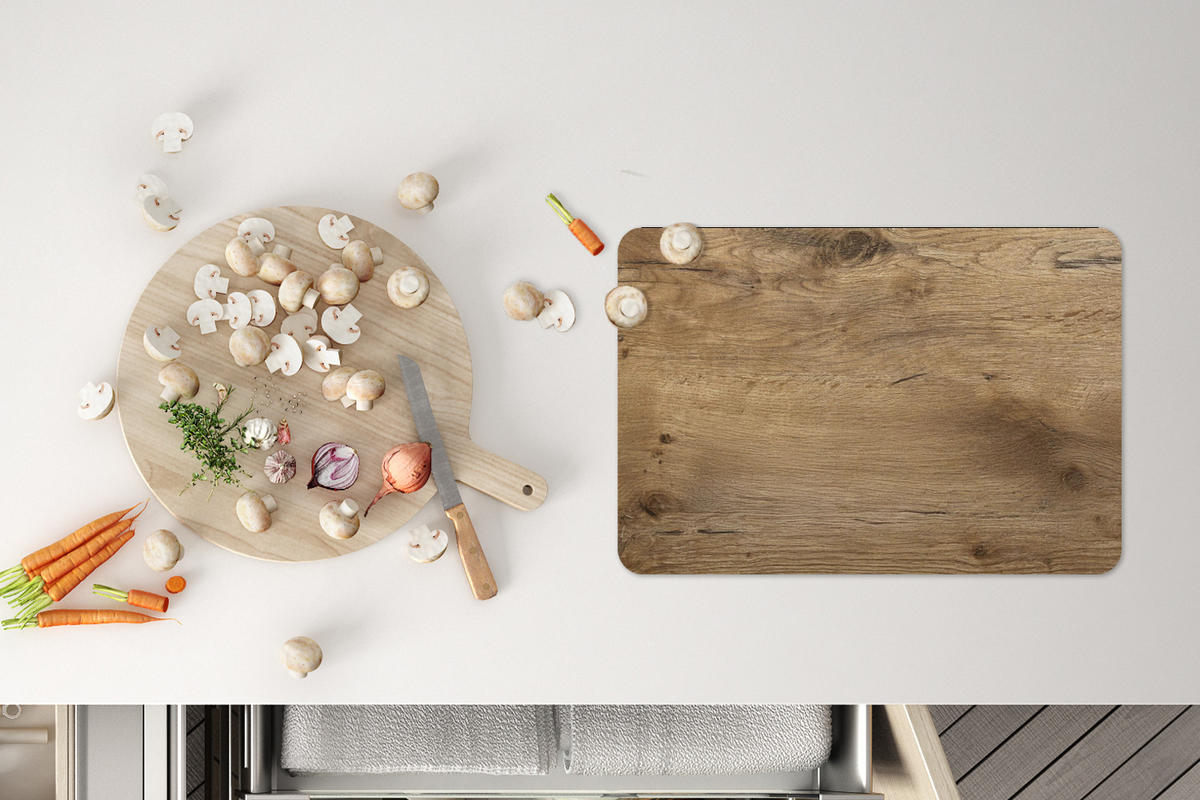 PLATZSETS 6er-Set Holz - Braun - Holzoptik Tisch Untersetzer-Set 45x30 cm - Trüffeleichefarben, Kunststoff (0.3/45/30cm) - MuchoWow